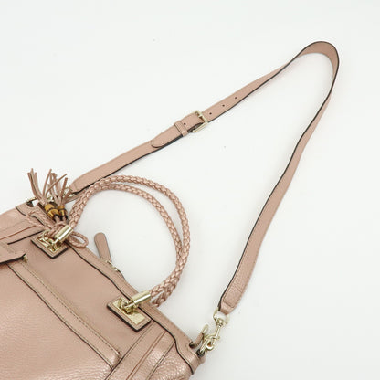 Gucci Bella Convertible Top Handle Leather, Pink, Leather, Handbag