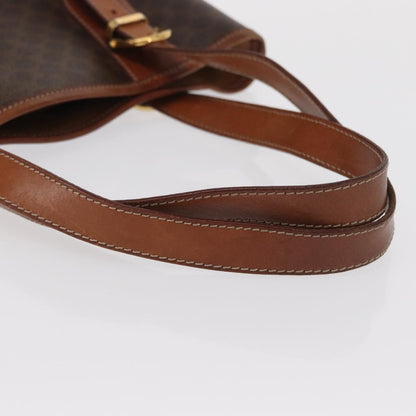 Celine Vintage Macadam Shopper Coated Canvas, Brown, Canvas, Tote Bag