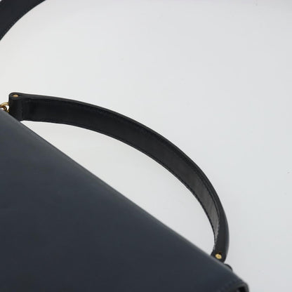 Celine Flap Shoulder Leather, Navy, Leather, Shoulder Bag