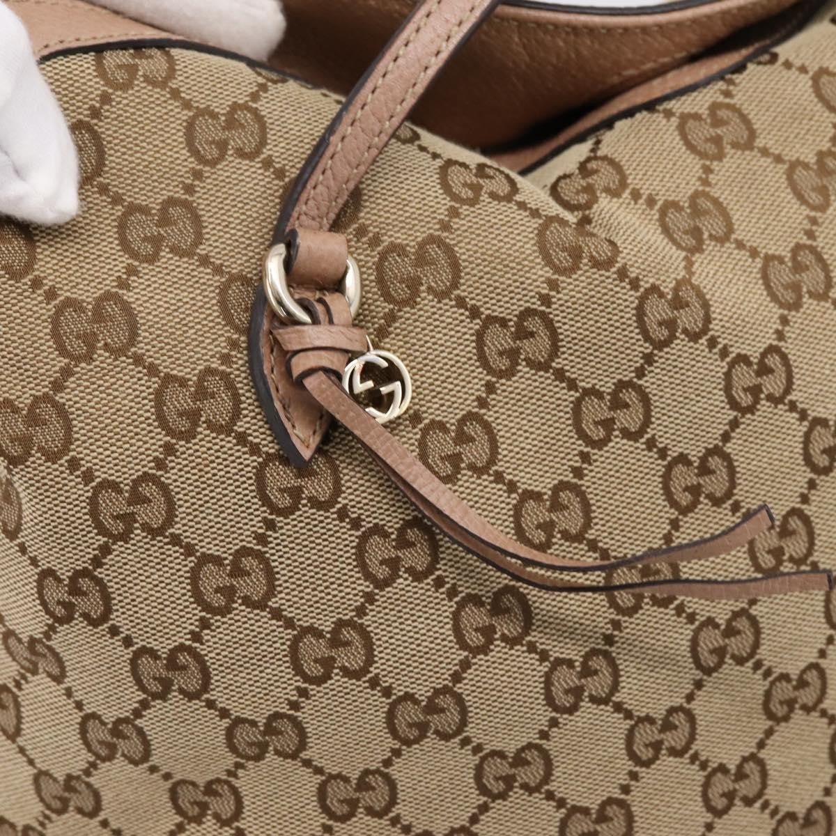 Gucci Bree Convertible Top Handle GG Canvas with Leather, Beige, Canvas, Handbag
