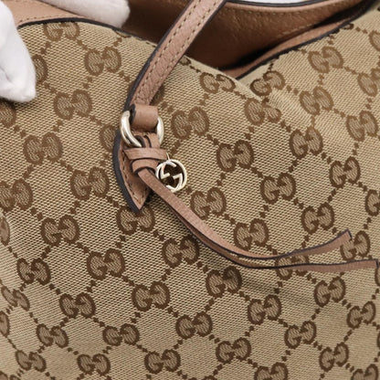 Gucci Bree Convertible Top Handle GG Canvas with Leather, Beige, Canvas, Handbag