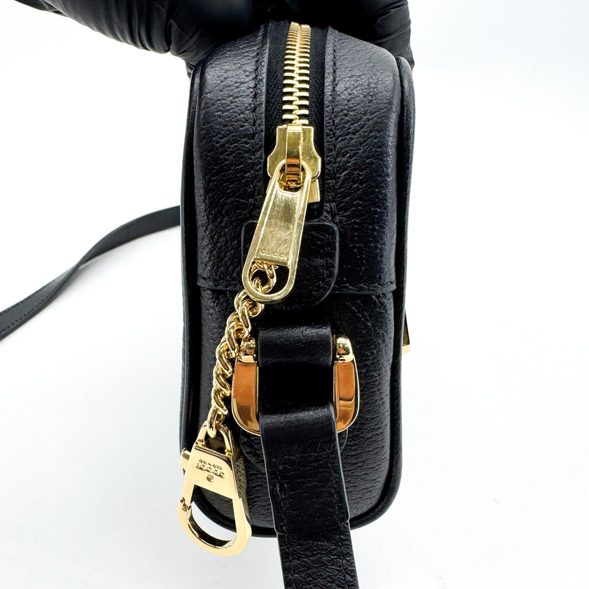 Gucci Ophidia Leather, Black, Leather, Shoulder Bag