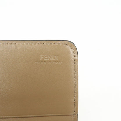Fendi Continental Wallet on Chain Studded Leather, Beige, Leather, Crossbody Bag