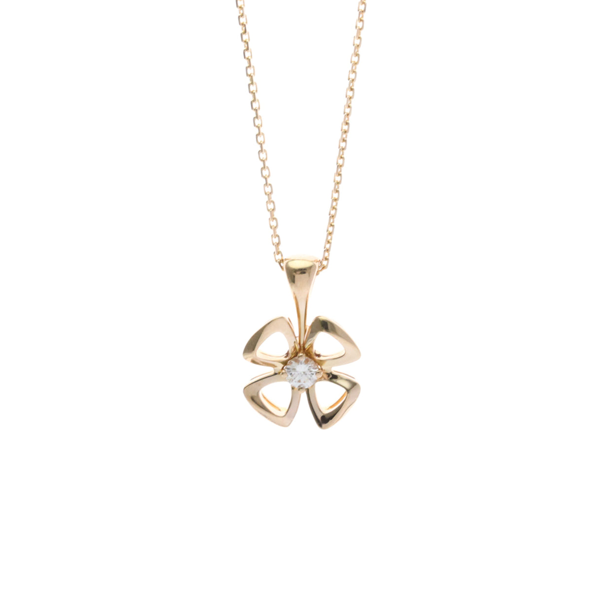 Bvlgari Fiorever Pendant 18K Rose Gold with Ruby and Diamonds, Gold, Pink Gold, Necklace