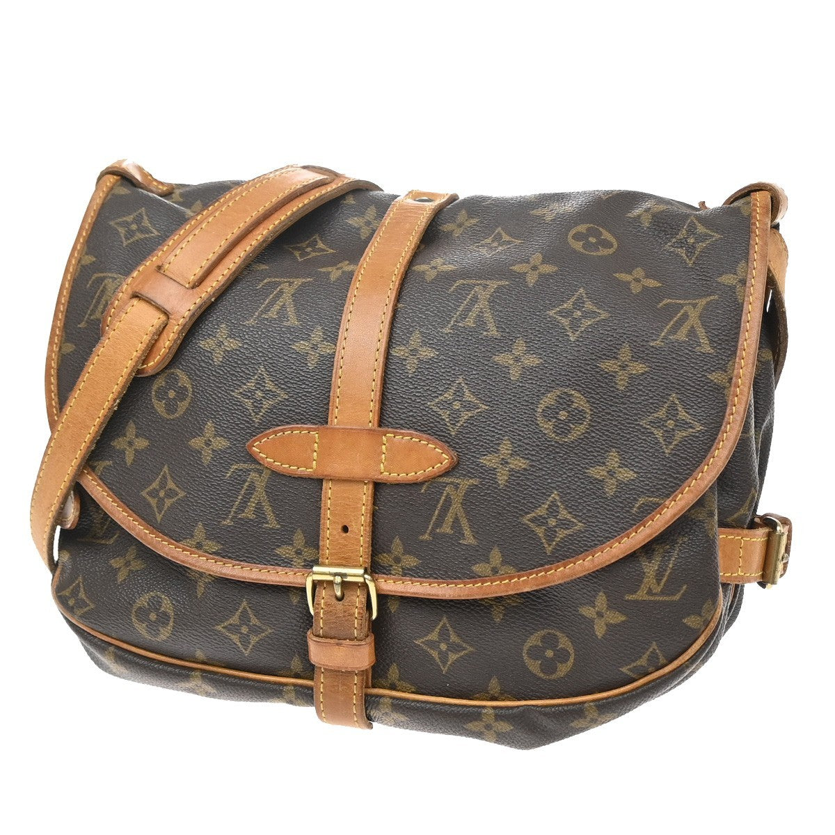 Louis Vuitton Saumur Monogram, Brown, Canvas, Shoulder Bag