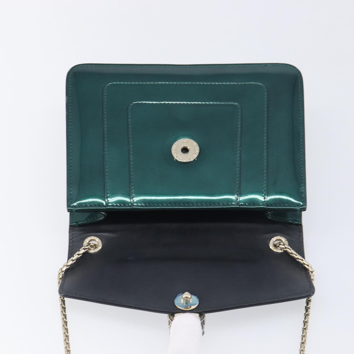 Bvlgari Serpenti Forever Patent, Green, Patent Leather, Shoulder Bag