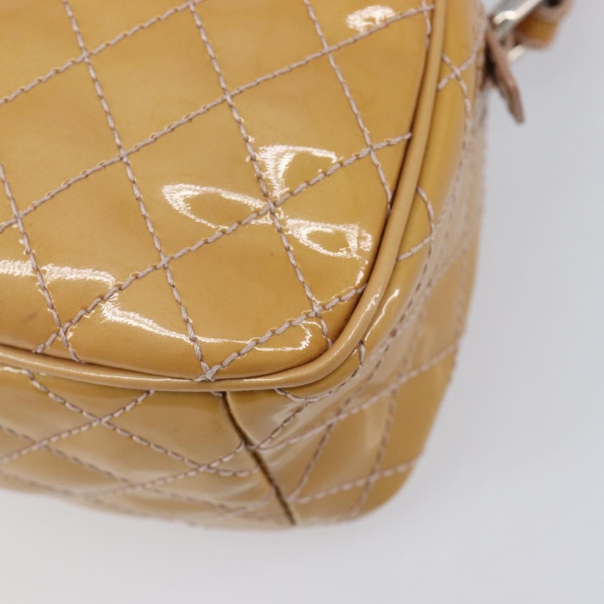 Salvatore Ferragamo Vala Patent Leather, Beige, Patent Leather, Shoulder Bag