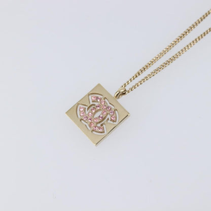 Chanel Square CC Pendant Metal, Gold, Metal, Necklace