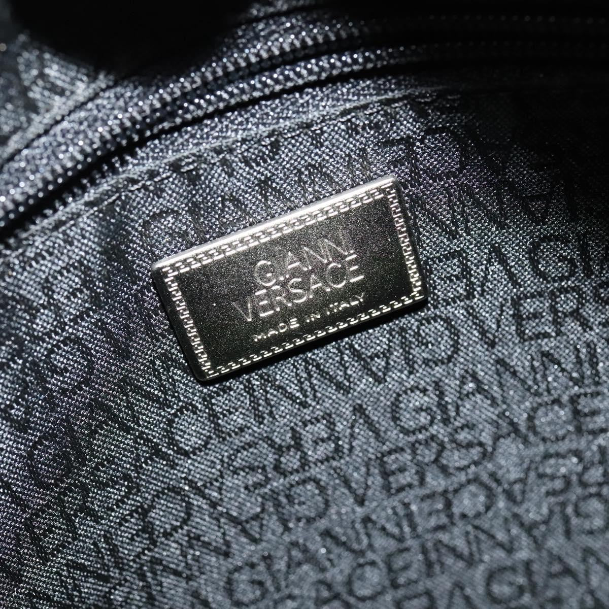 Versace Medusa Front Pocket Zip Messenger Leather, Black, Leather, Crossbody Bag