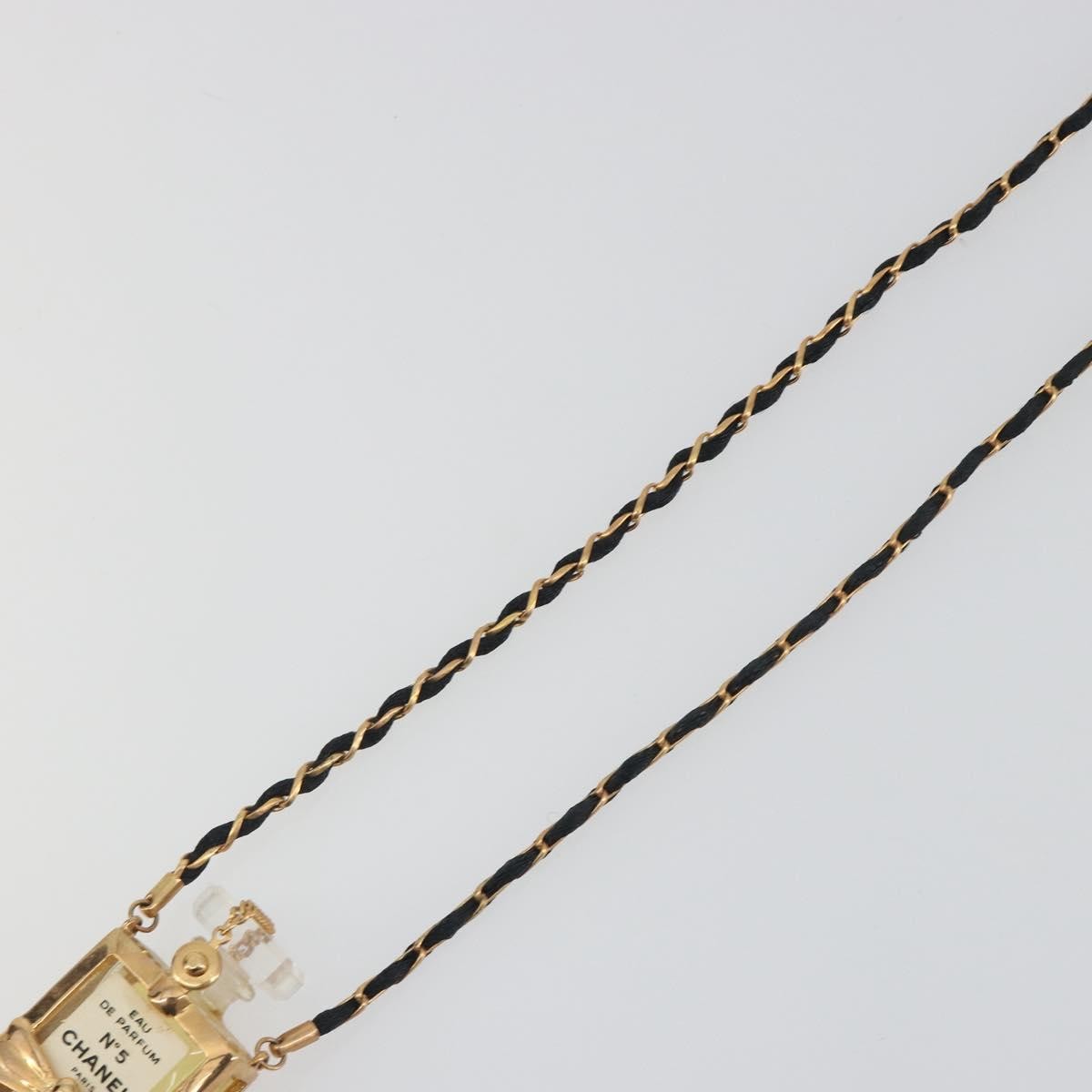 Chanel CC No.5 Perfume Bottle Pendant Metal, Gold, Metal, Necklace