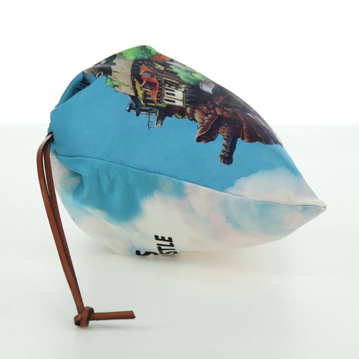 Loewe Paula Drawstring Printed Canvas, Blue, Canvas, Clutch