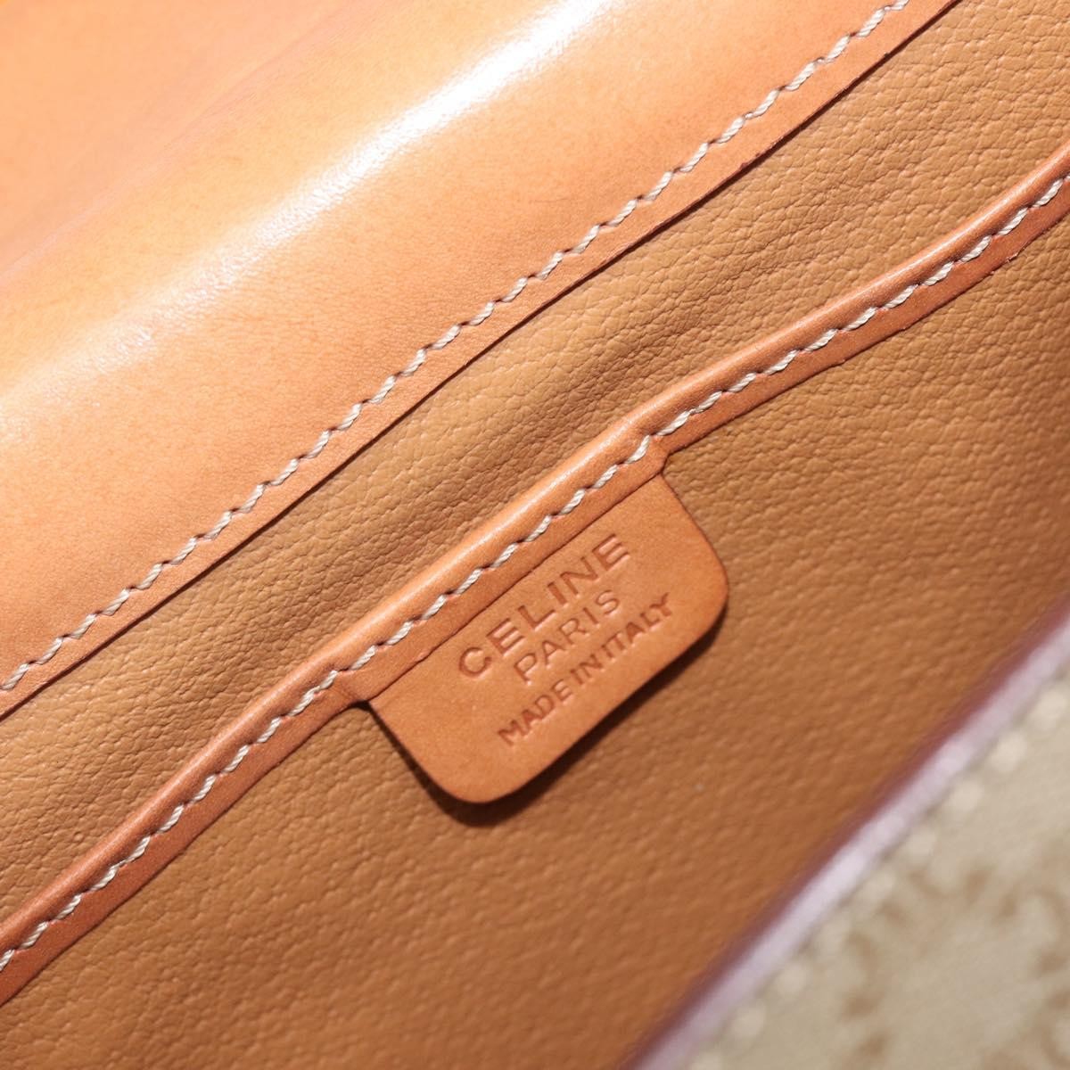 Celine Macadam Leather, Beige, Canvas, Shoulder Bag