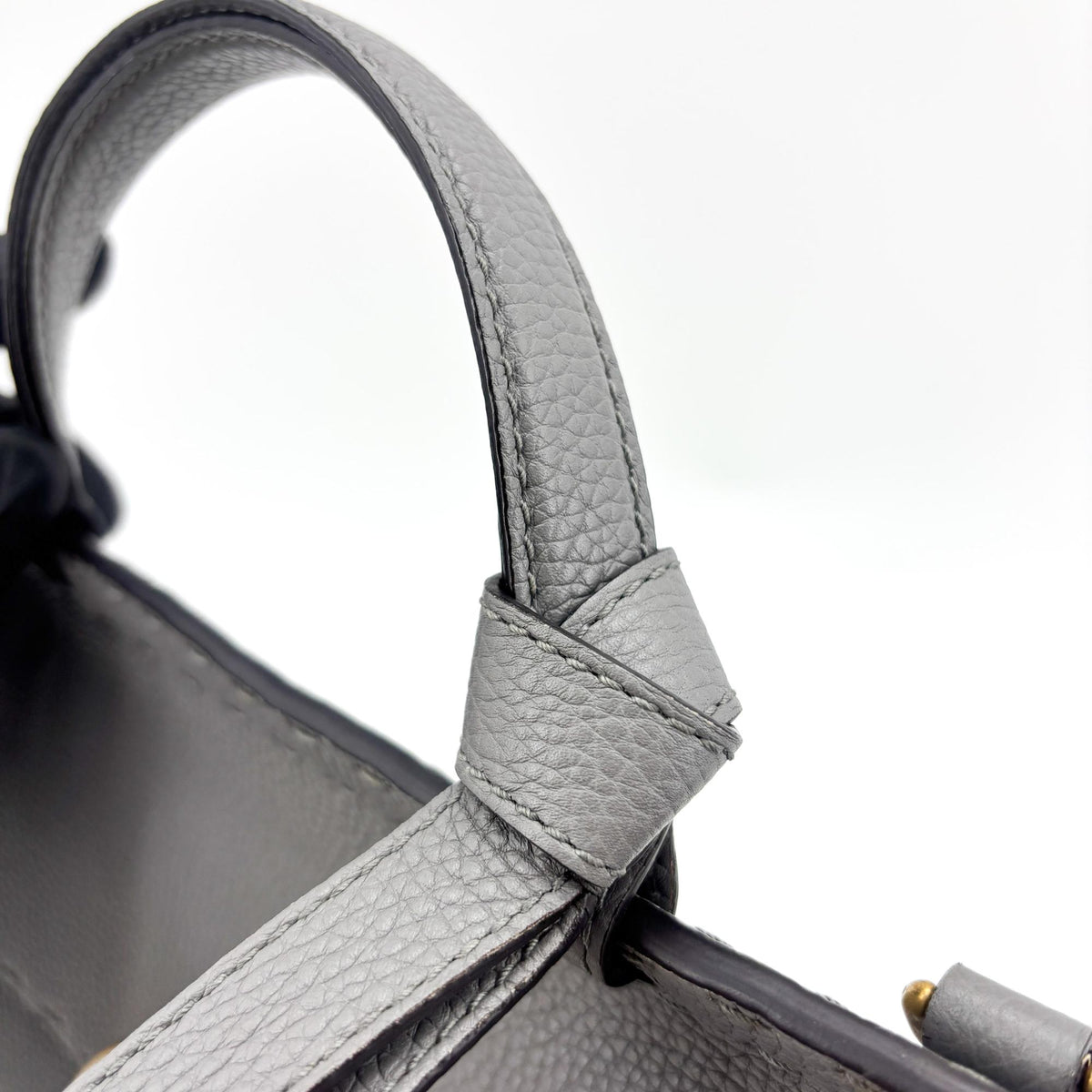 Gucci GG Marmont Top Handle Leather, Gray, Leather, Handbag