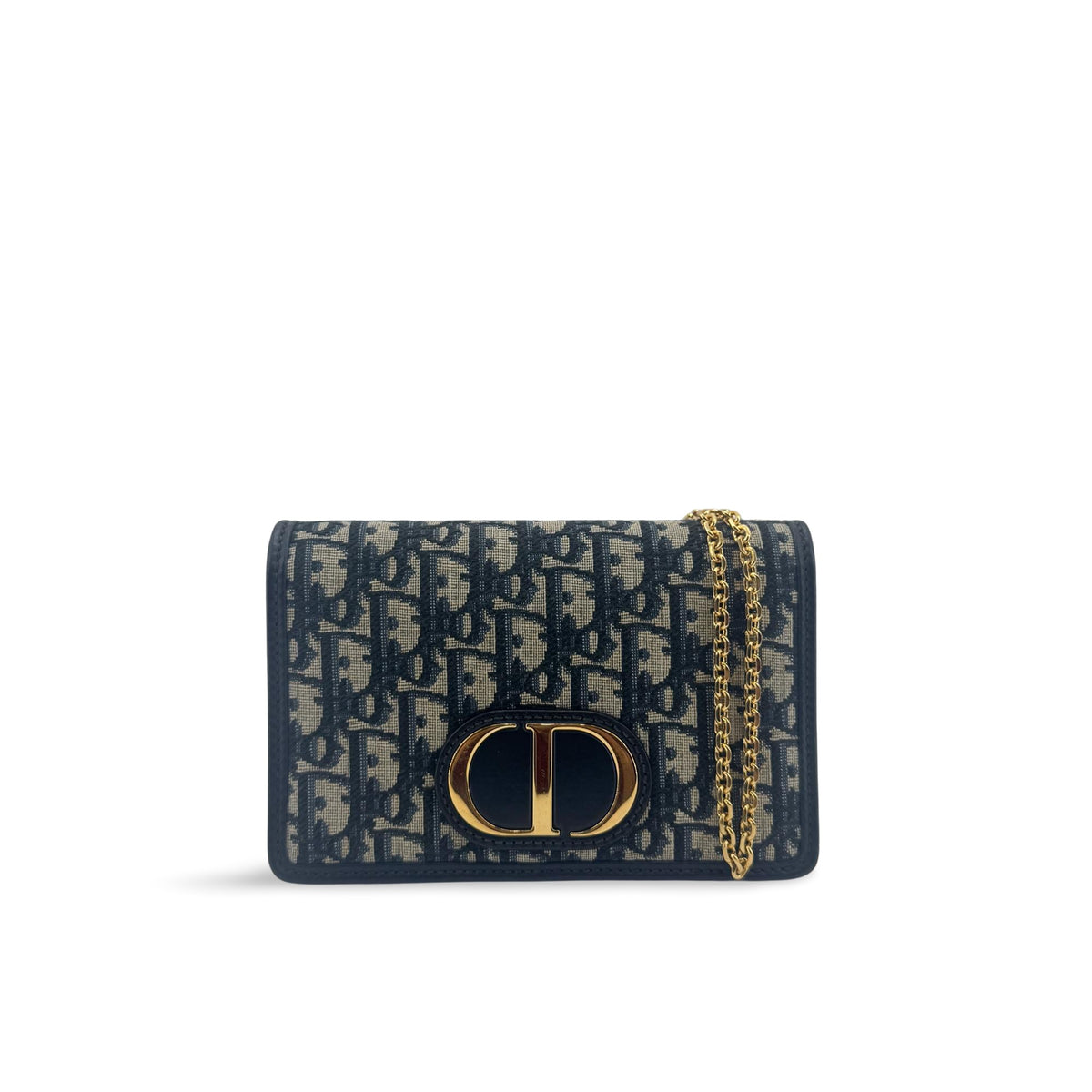 Christian Dior 30 Montaigne 2-in-1 Oblique Canvas, Navy, Canvas, Clutch