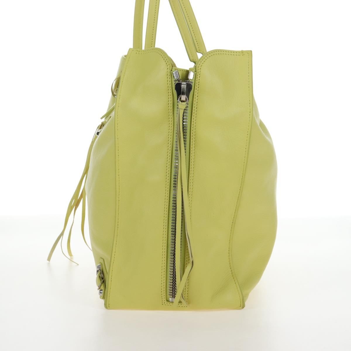 Balenciaga Papier A4 Zip Around Classic Studs Leather, Yellow, Leather, Handbag