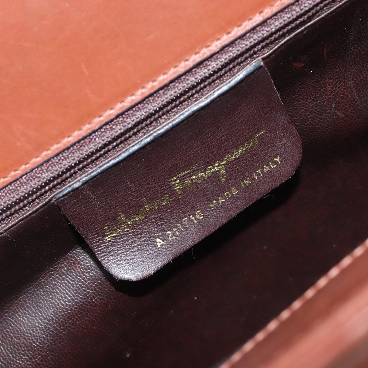 Salvatore Ferragamo Wanda Leather, Brown, Leather, Handbag