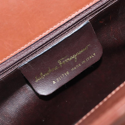 Salvatore Ferragamo Wanda Leather, Brown, Leather, Handbag