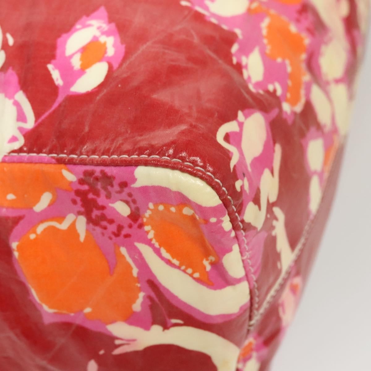 Chanel Vintage Floral Tote Patent leather, Red, Patent Leather, Tote Bag