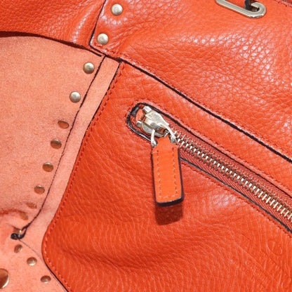 Valentino Garavani Rockstud Tote Soft Leather, Orange, Leather, Tote Bag