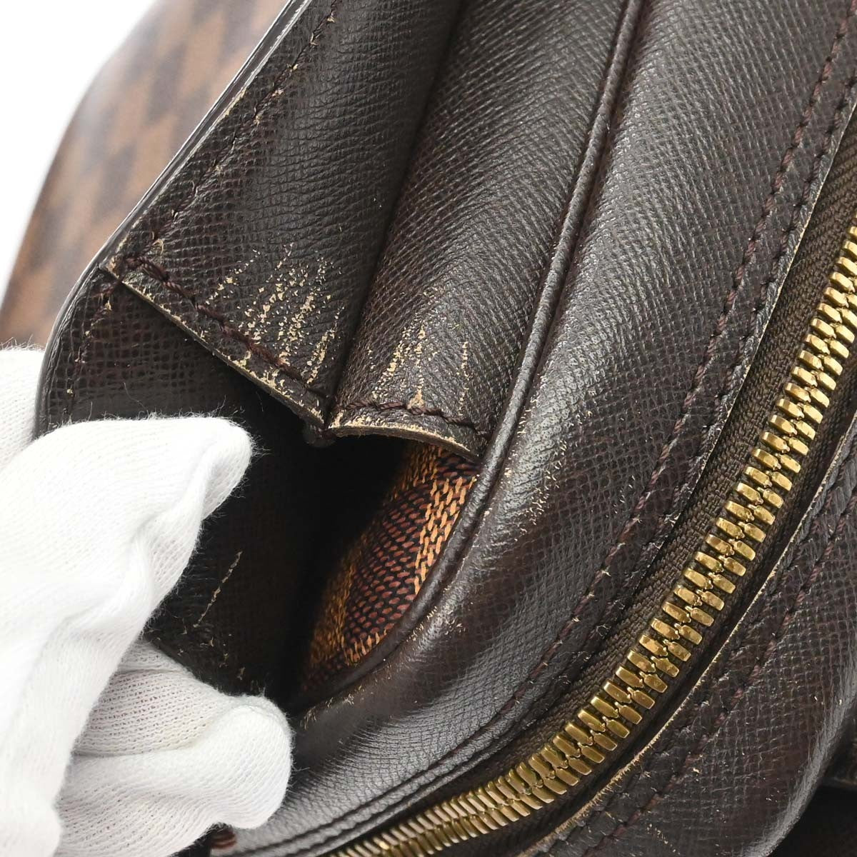 Louis Vuitton Triana Damier Ebene, Brown, Canvas, Handbag