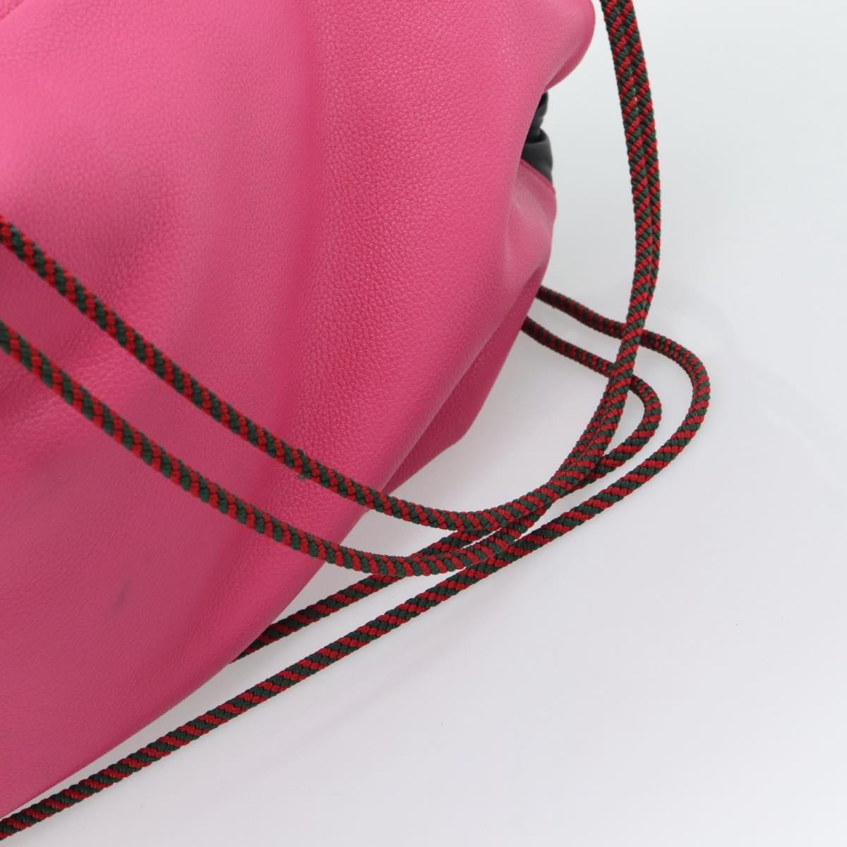 Gucci Logo Drawstring Printed Leather, Pink, Leather, Backpack