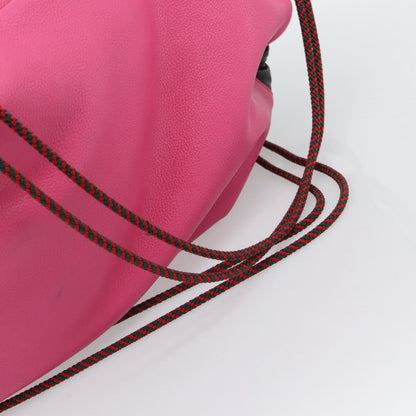 Gucci Logo Drawstring Printed Leather, Pink, Leather, Backpack
