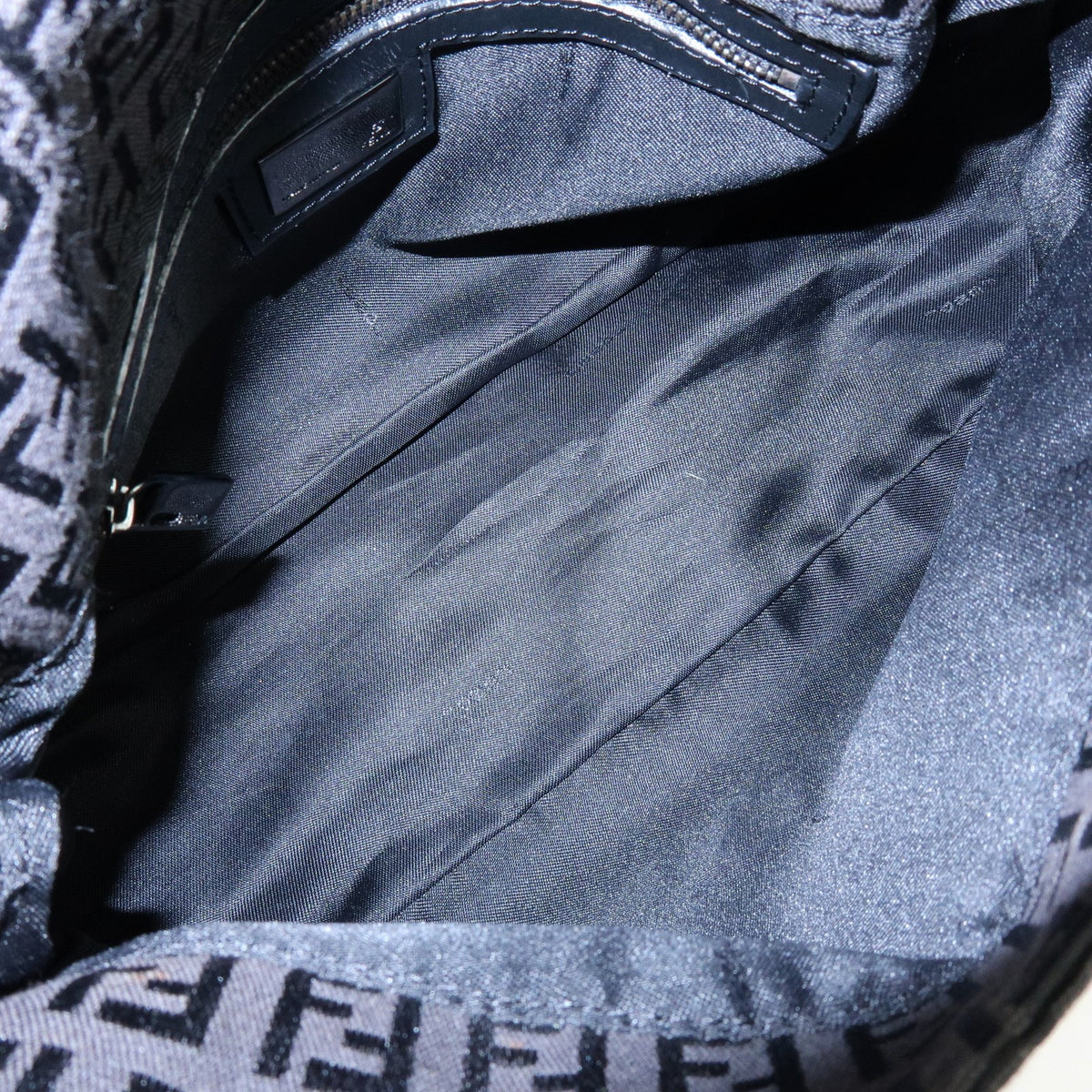 Fendi Zucchino Canvas Mamma Baguette Canvas, Black, Canvas, Shoulder Bag