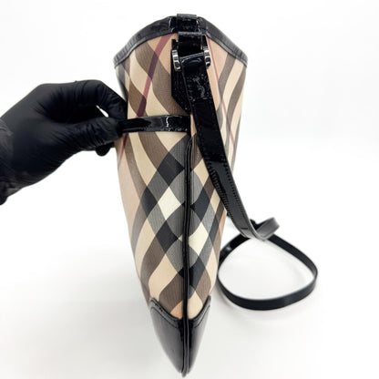 Burberry Dryden Nova Check Coated Canvas, Black, Canvas, Crossbody Bag
