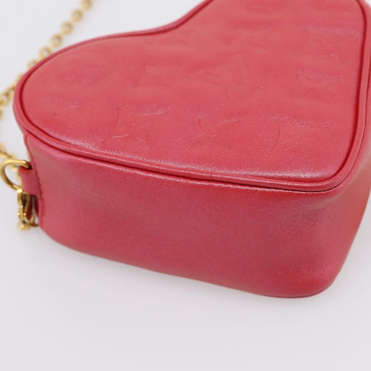Louis Vuitton Coeur Heart on Chain Monogram Embossed Lambskin, Red, Leather, Clutch