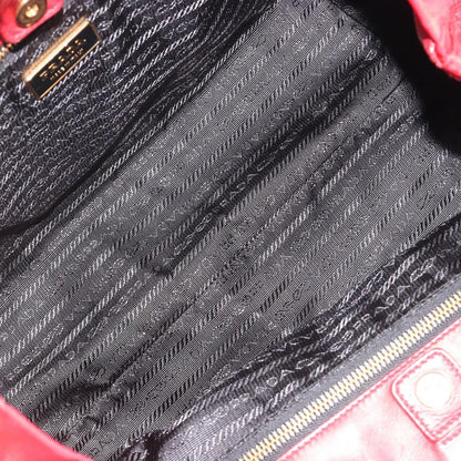 Prada Bow Tote Tessuto with Leather, Red, Nylon, Tote Bag