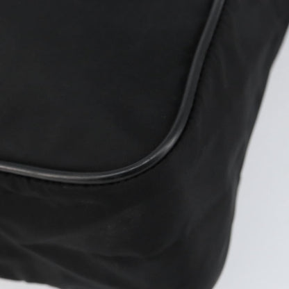 Prada Zip Messenger Tessuto with Leather, Black, Nylon, Handbag