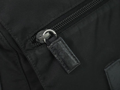Prada Zip Buckle Messenger Tessuto, Black, Nylon, Shoulder Bag