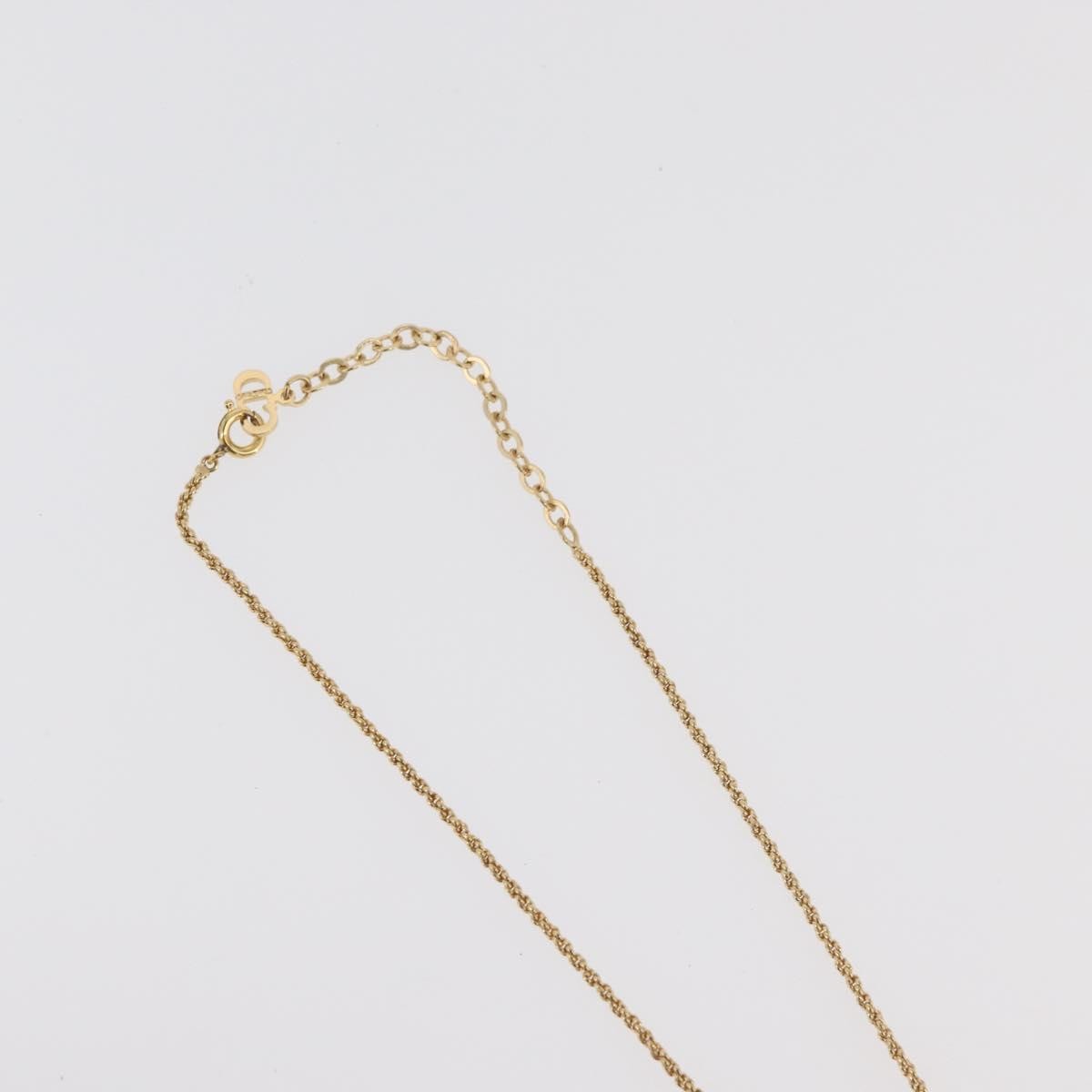 Christian Dior Logo Pendant Metal, Gold, Metal, Necklace