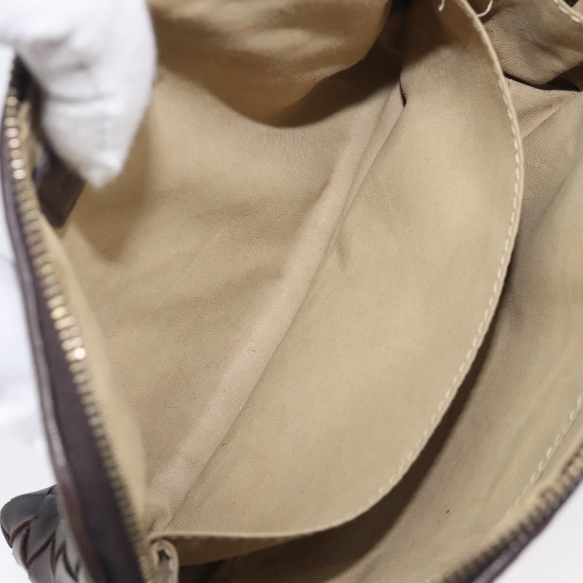 Bottega Veneta Zip Clutch Leather, Brown, Leather, Clutch