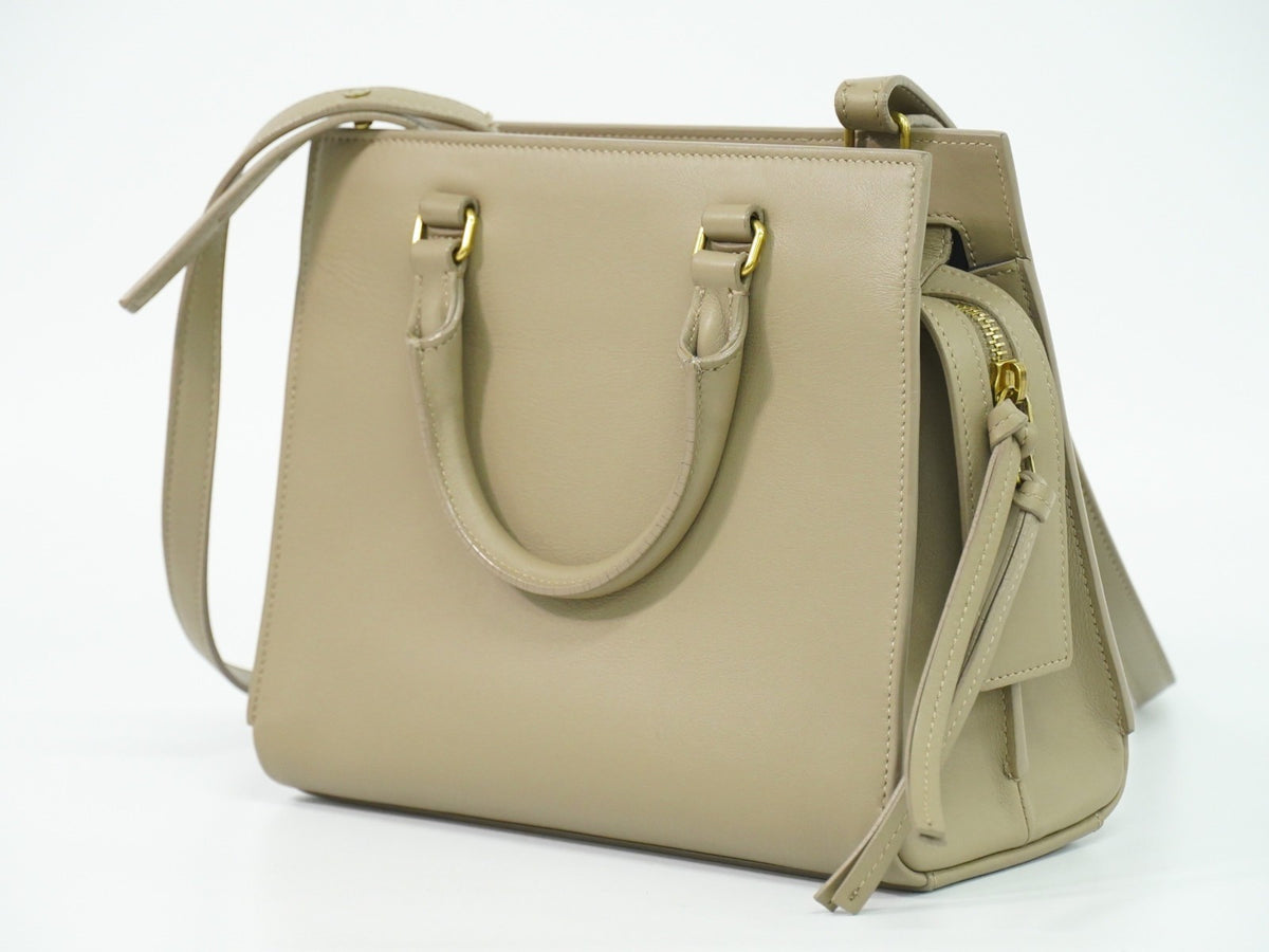 Saint Laurent East Side Smooth Leather, Beige, Leather, Tote Bag
