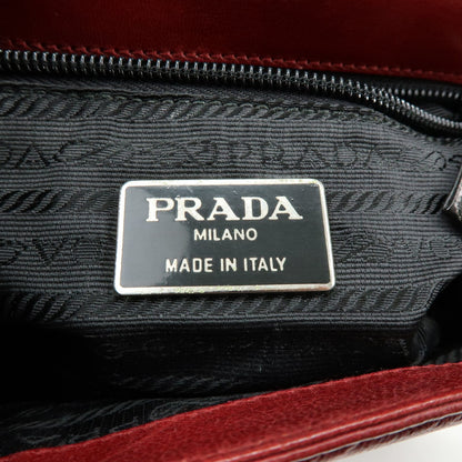Prada Shoulder Leather, Red, Leather, Shoulder Bag