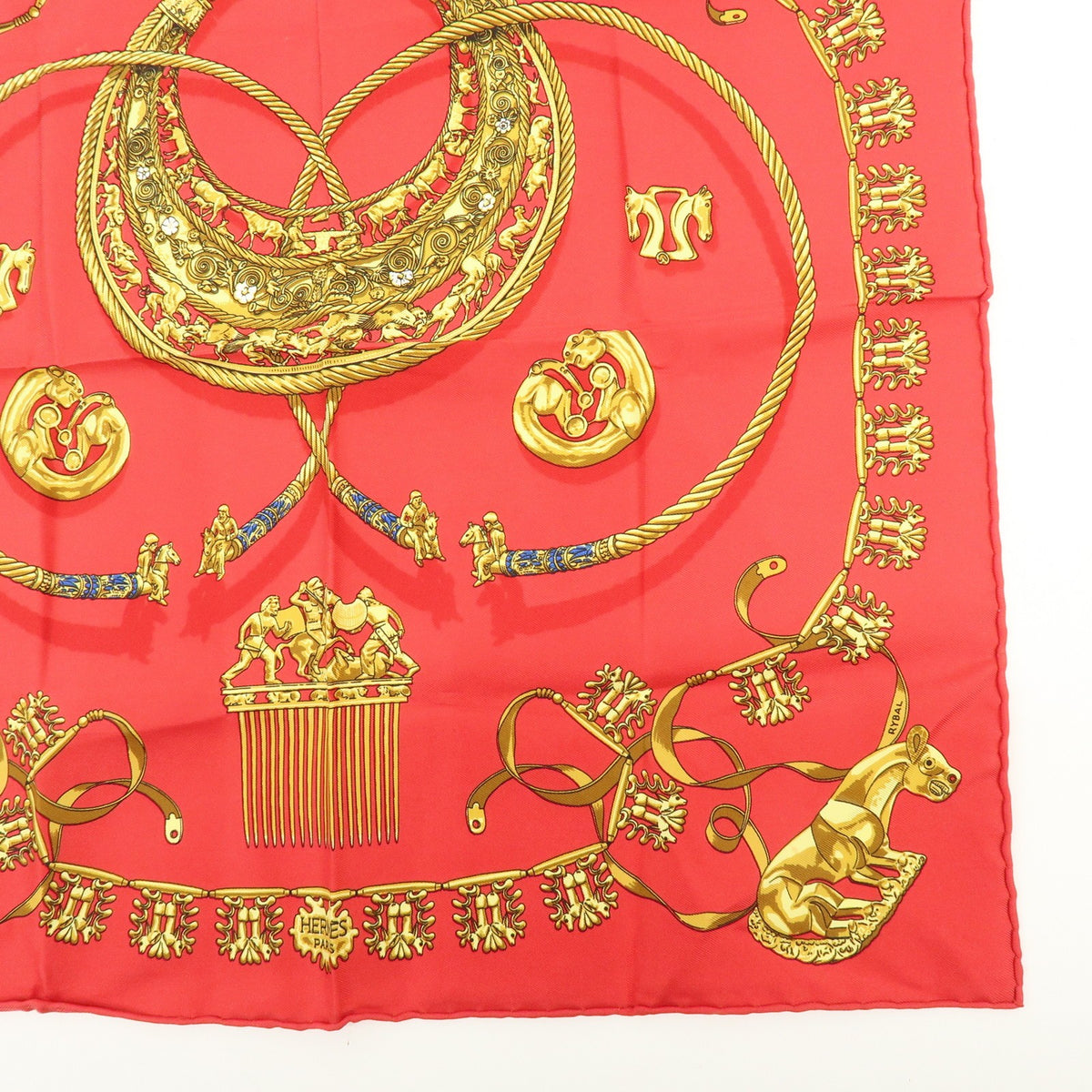Hermes Carré 40 Silk, Red, Silk, Scarf