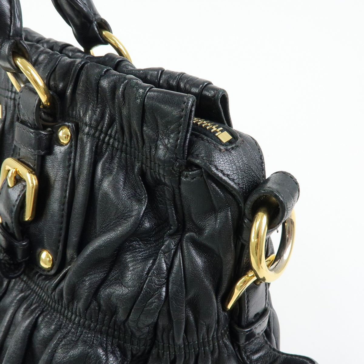Prada Gaufre Convertible Nappa Leather, Black, Leather, Tote Bag