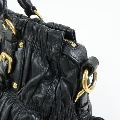 Prada Gaufre Convertible Nappa Leather, Black, Leather, Tote Bag