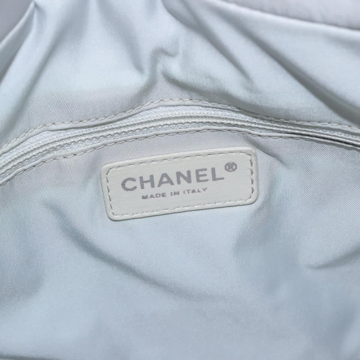 Chanel Biarritz Quilted Canvas, Gray, Canvas, Tote Bag