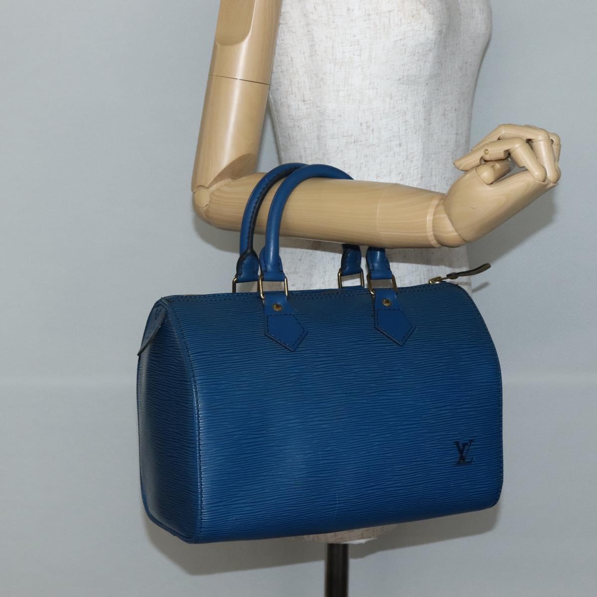 Louis Vuitton Speedy Handbag Epi Leather, BLUE, LEATHER, Handbag
