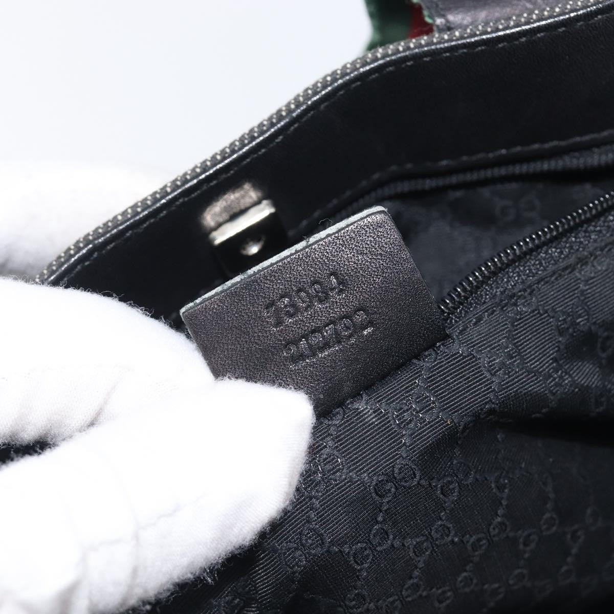 Gucci Sherry Line Tote Canvas, Black, Canvas, Tote Bag
