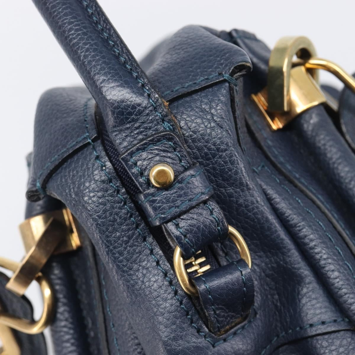 Chloe Paraty Top Handle Leather, Navy, Leather, Handbag