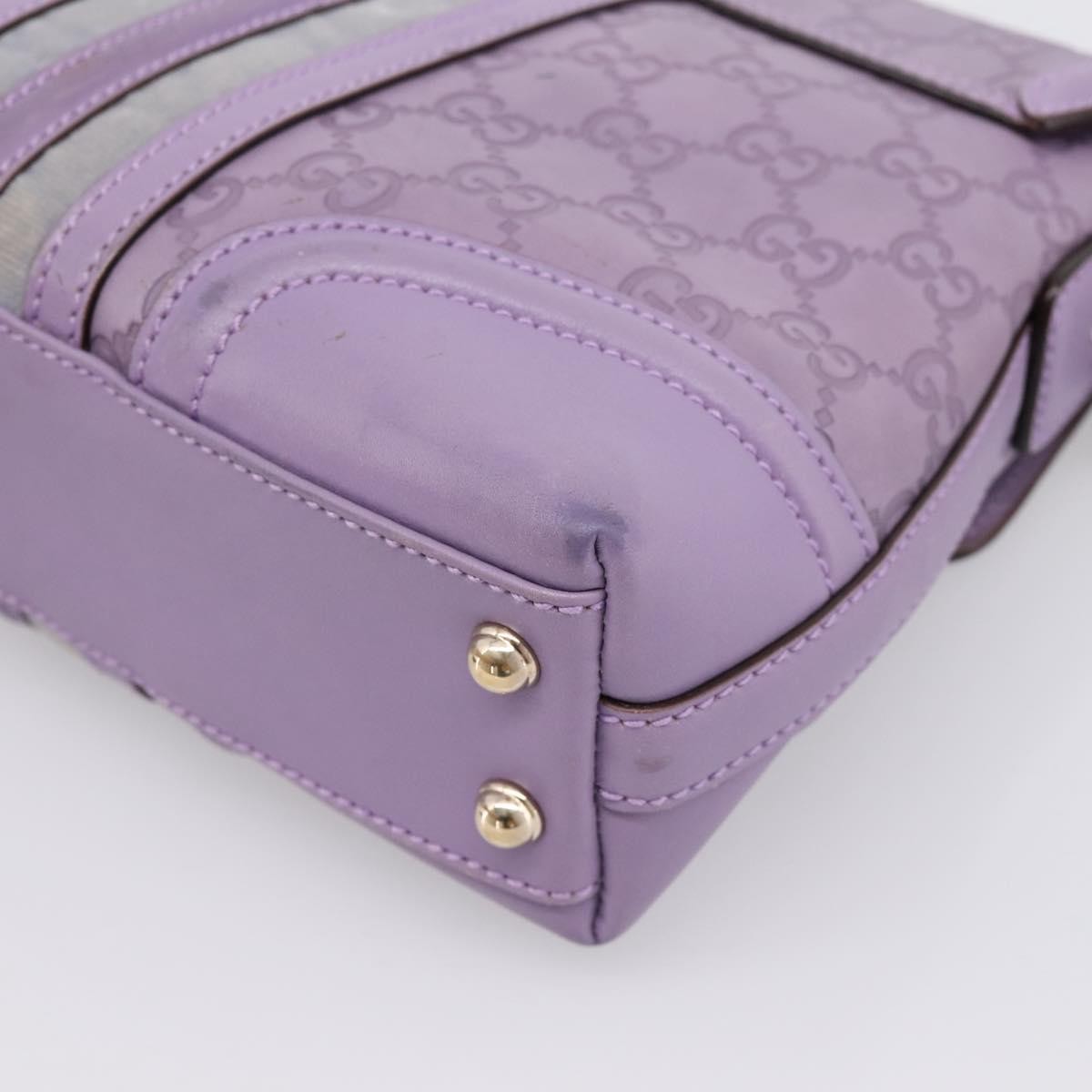 Gucci Web Flap Guccissima, Purple, Leather, Shoulder Bag