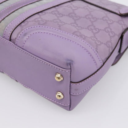 Gucci Web Flap Guccissima, Purple, Leather, Shoulder Bag
