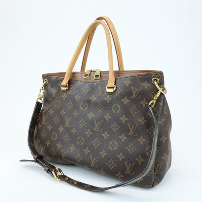 Louis Vuitton Pallas Monogram Canvas with Leather, Brown, Canvas, Tote Bag