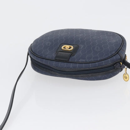 Christian Dior Vintage Honeycomb Canvas, Navy, Canvas, Shoulder Bag