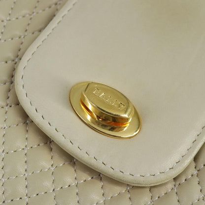 Bally Vintage Quilted Leather, Beige, Leather, Shoulder Bag