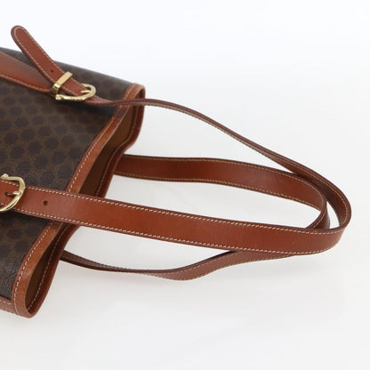 Celine Vintage Macadam Canvas and Leather, Brown, Canvas, Handbag