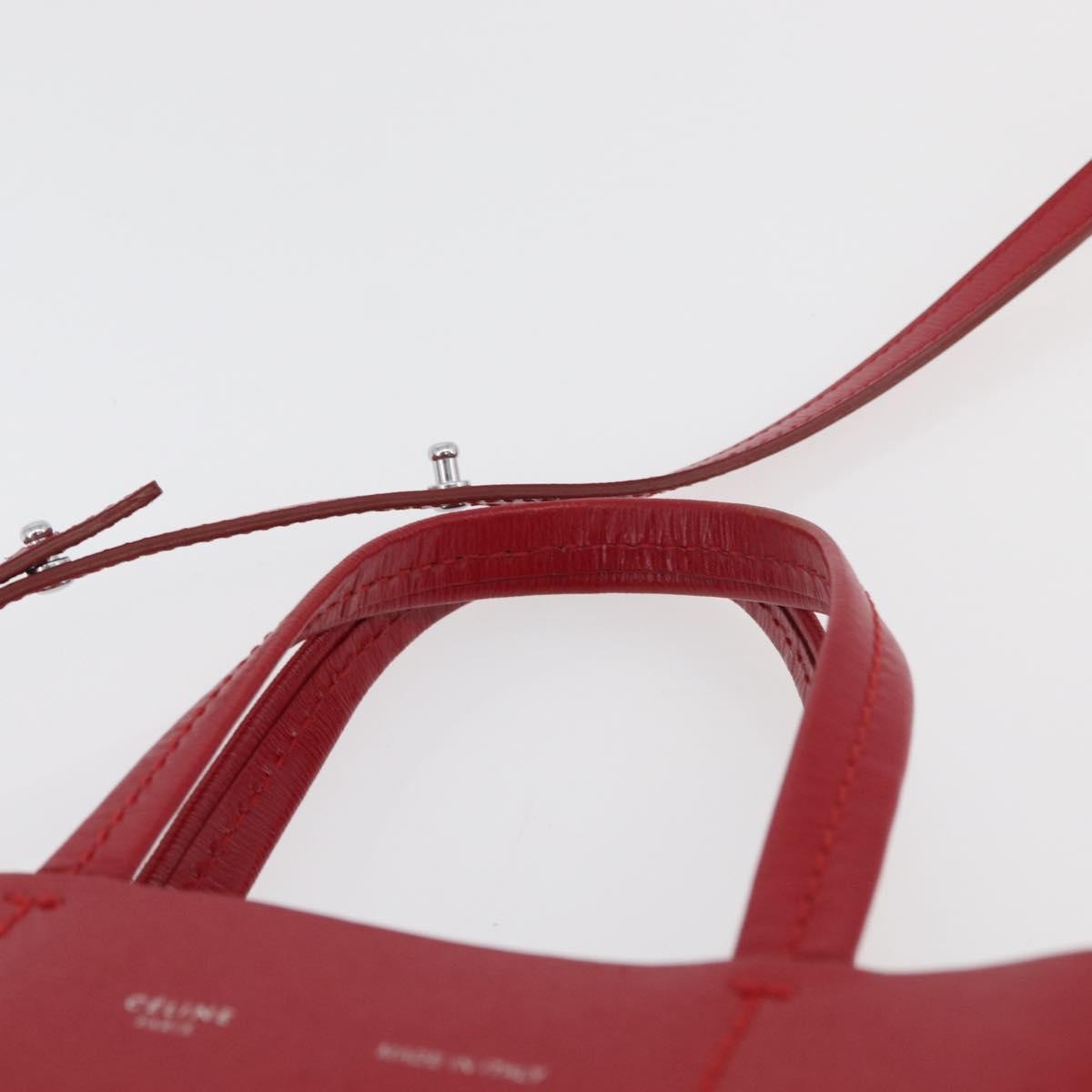 Celine Vertical Cabas Leather, Red, Leather, Tote Bag